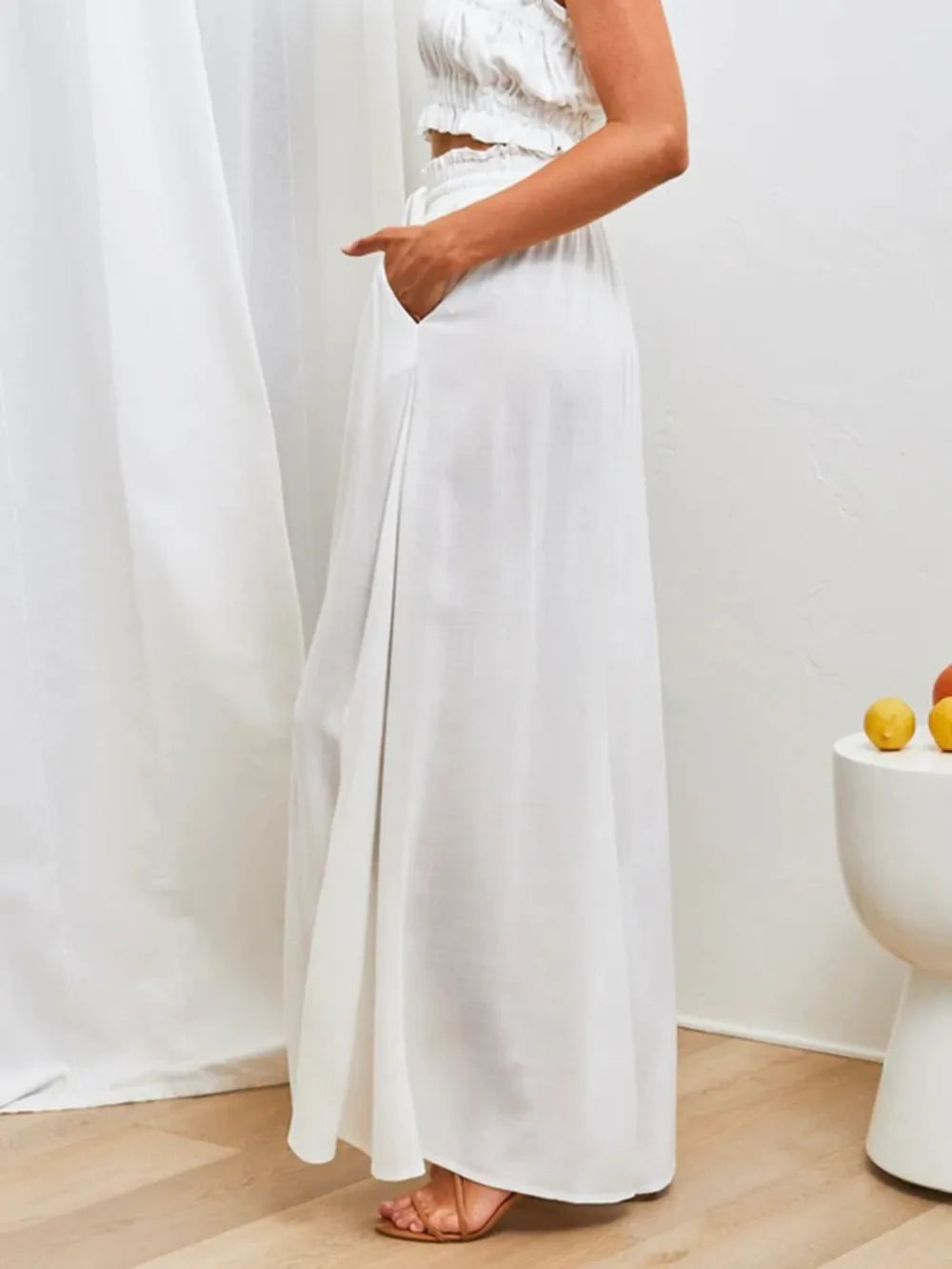 Women's Linen Wide Leg Trousers High Waisted Palazzo Pants