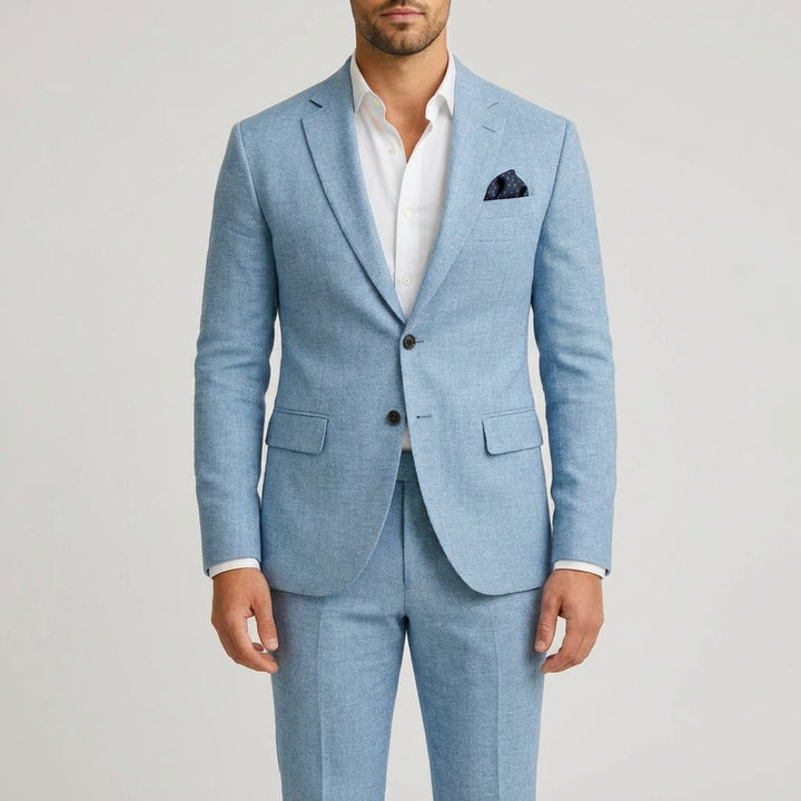 Men's Linen Blend Slim Fit Suit 2-Piece Set