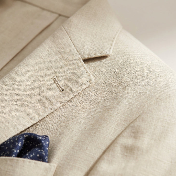 Men's Linen Blend Slim Fit Suit 2-Piece Set