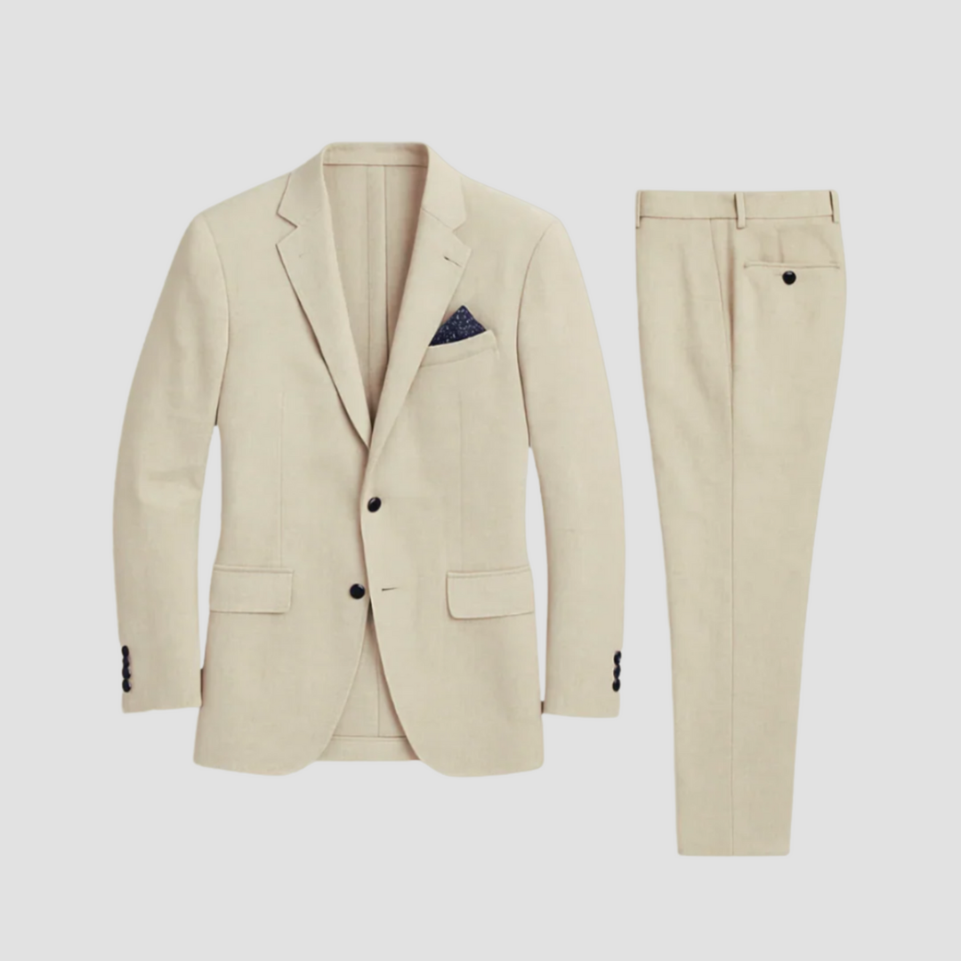 Men's Linen Tailored Slim Fit Two Piece Suit