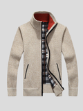 Men’s Fleece-Lined Flannel Zip-Up Sweater Jacket