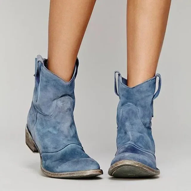 Women's Faux Suede Western Ankle Boots