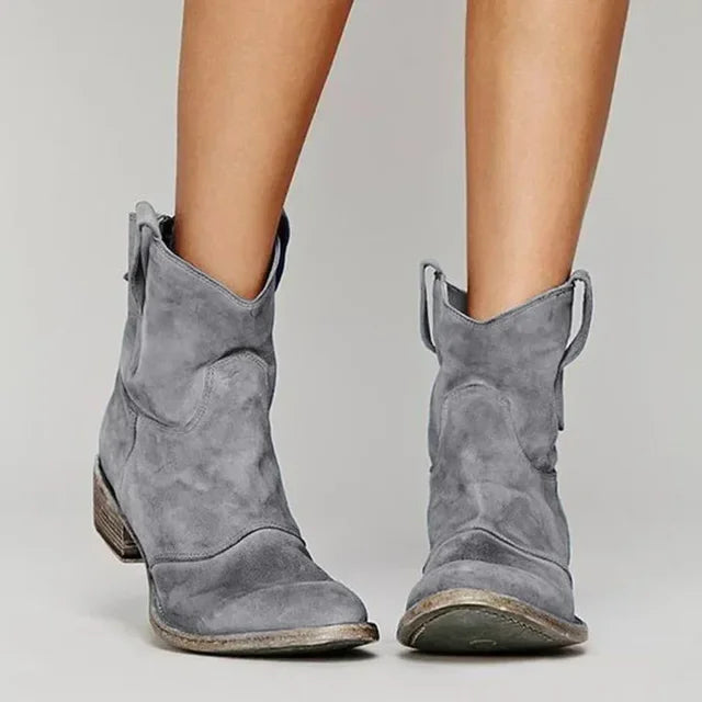 Women's Faux Suede Western Ankle Boots