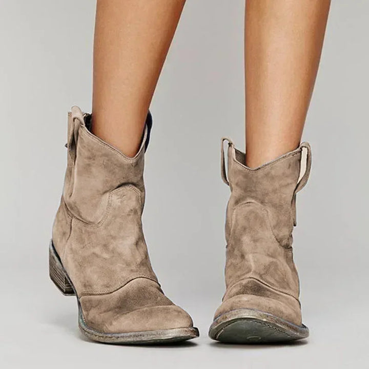 Women's Faux Suede Western Ankle Boots