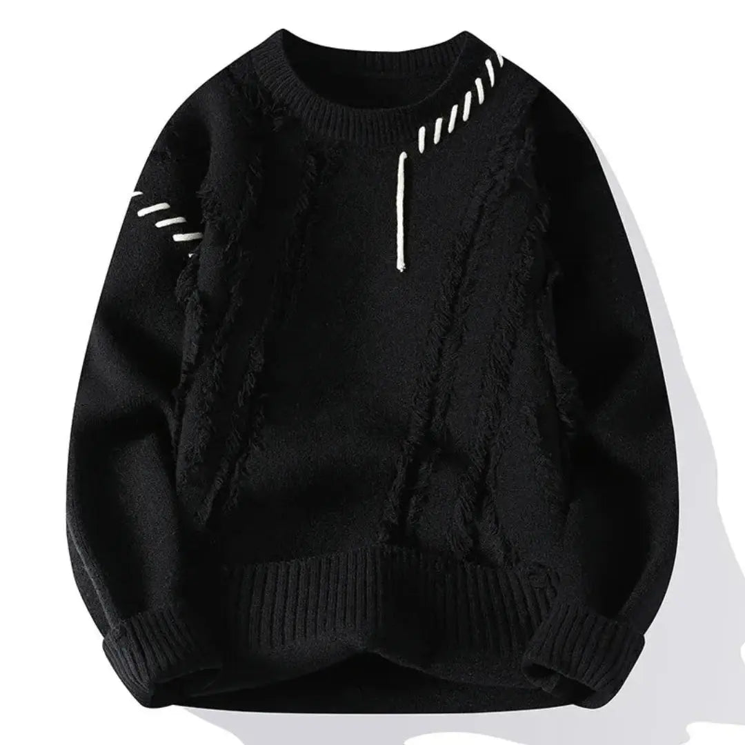 Men's Wool Mix Knit Crew Neck Jumper Pullover Sweater