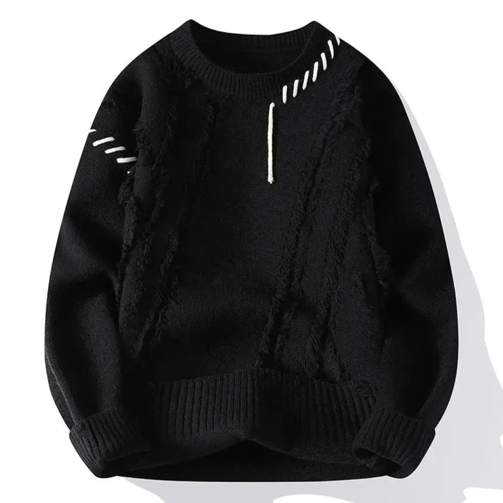Men's Wool Mix Knit Crew Neck Jumper Pullover Sweater