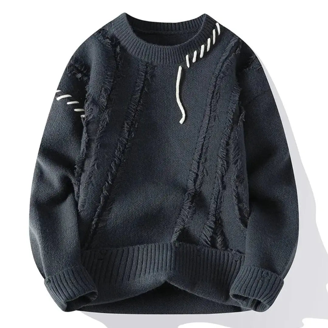 Men's Wool Mix Knit Crew Neck Jumper Pullover Sweater