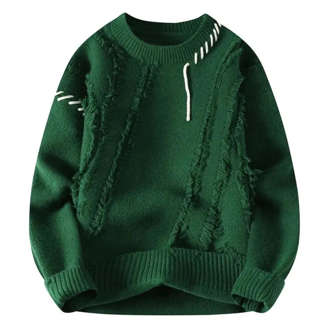 Men's Wool Mix Knit Crew Neck Jumper Pullover Sweater