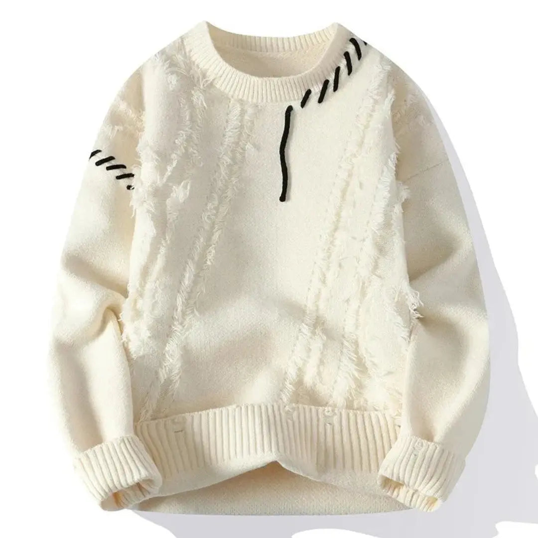 Men's Wool Mix Knit Crew Neck Jumper Pullover Sweater