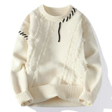 Men's Wool Mix Knit Crew Neck Jumper Pullover Sweater