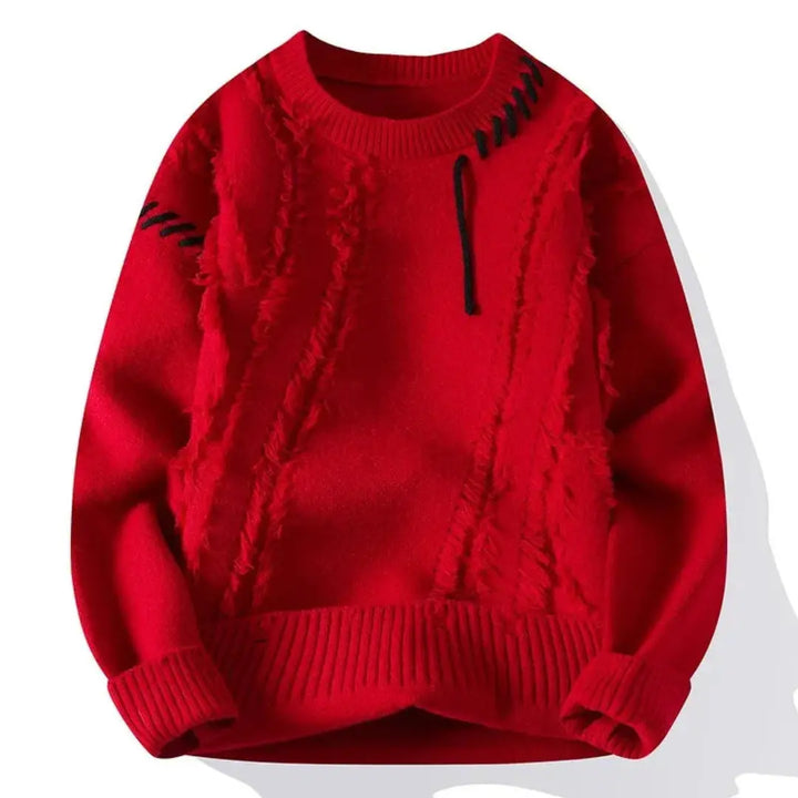 Men's Wool Mix Knit Crew Neck Jumper Pullover Sweater