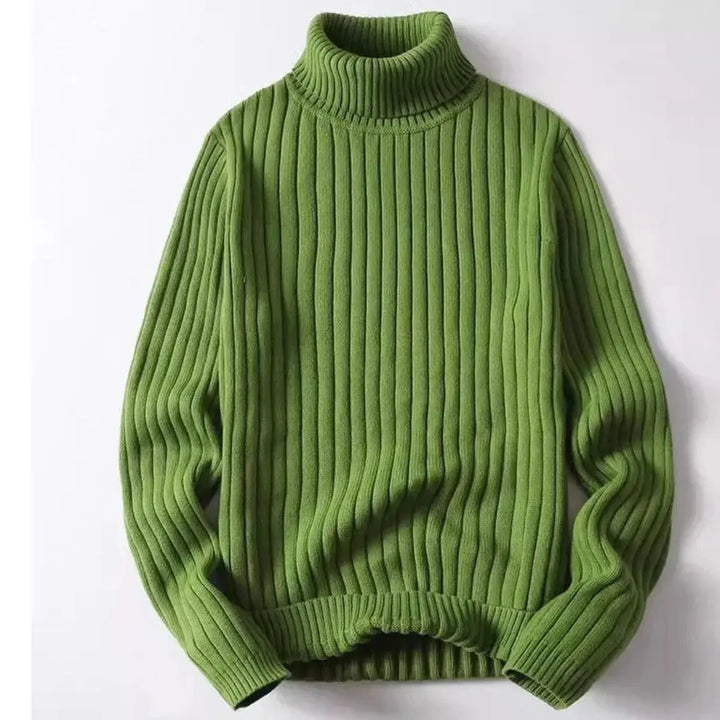 Pánský žebrovaný pletený rolák z merino vlny