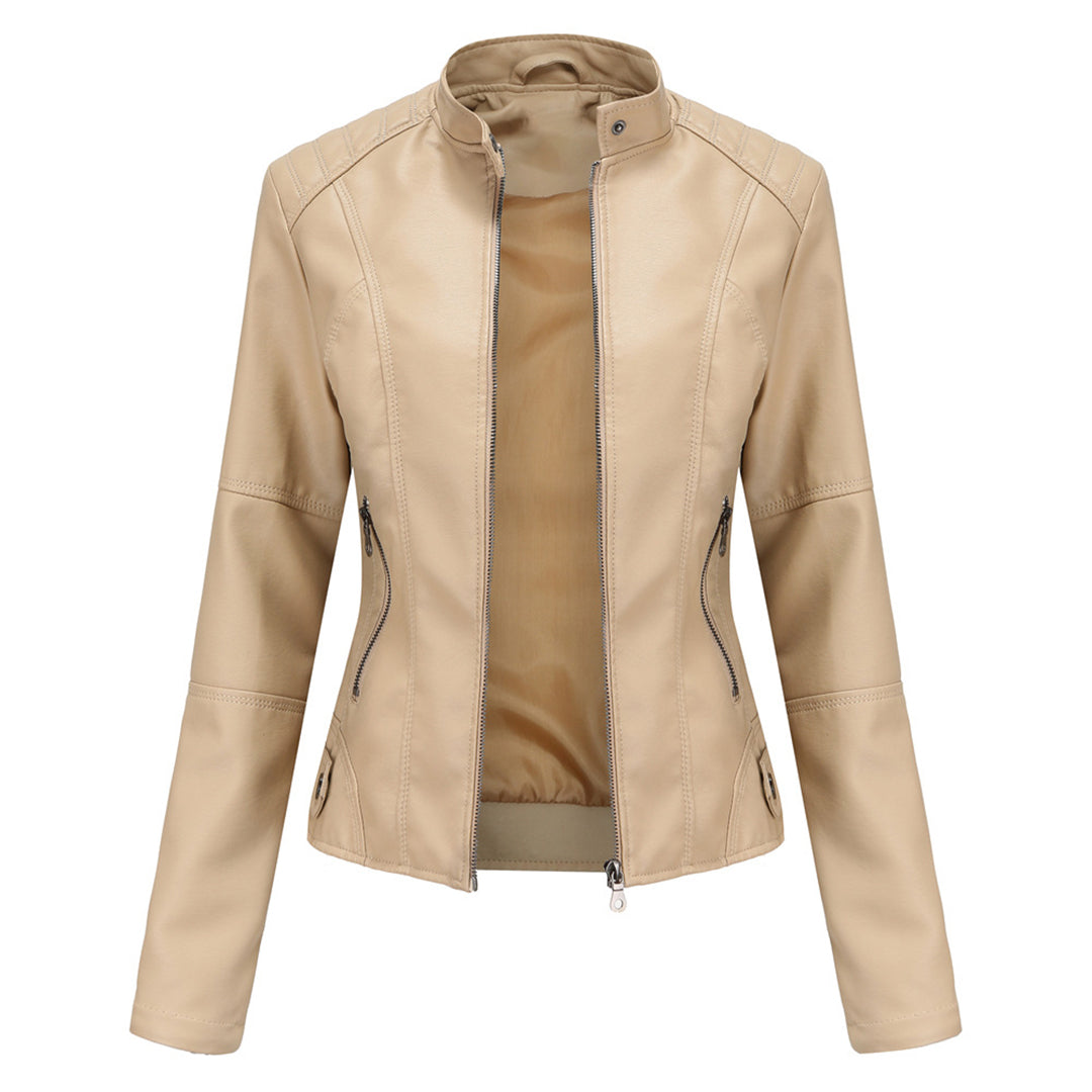 Women's Faux Leather Moto Biker Jacket