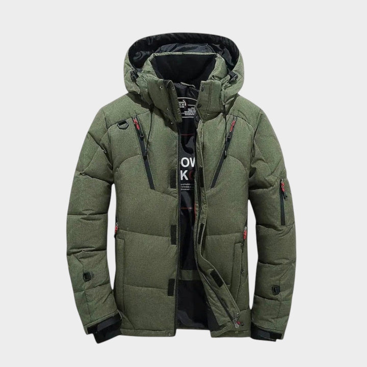 Men’s Fleece-Lined Hooded Nylon Puffer Parka