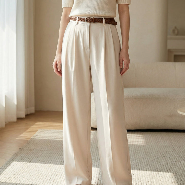 Women's High Waisted Wide Leg Linen Trousers