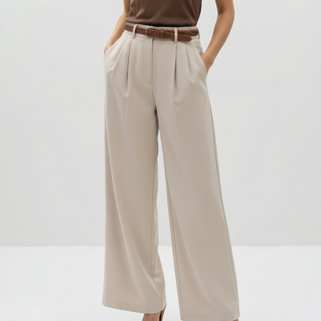 Women's High Waisted Wide Leg Linen Trousers