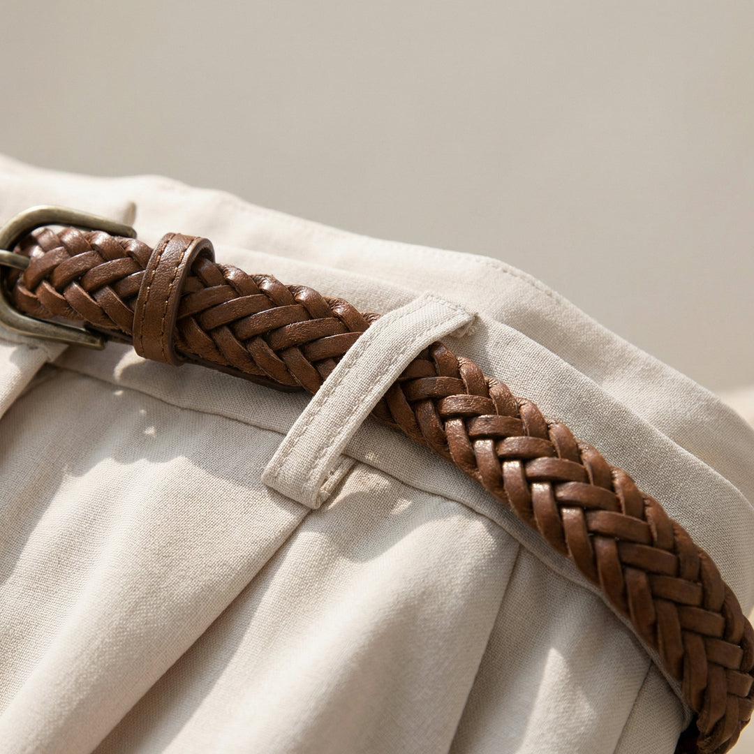 Women's High Waisted Wide Leg Linen Trousers