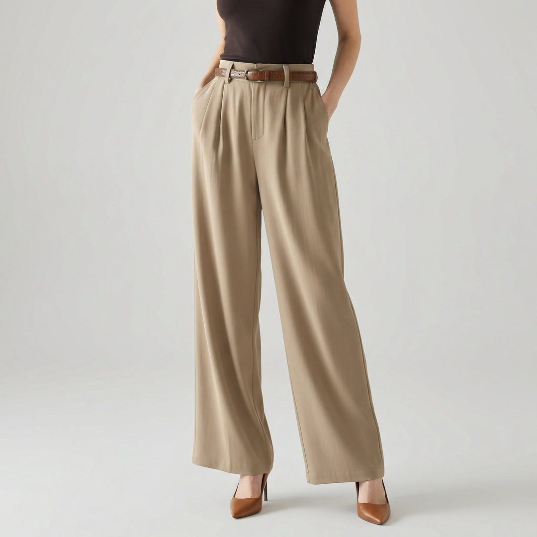 Women's High Waisted Wide Leg Linen Trousers