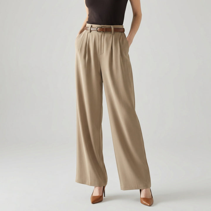 Women's High Waisted Wide Leg Linen Trousers