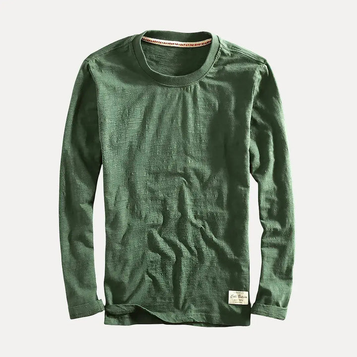 Men's Long Sleeve Knit T-Shirt | Crew Neck Slim Fit Base Layer Top