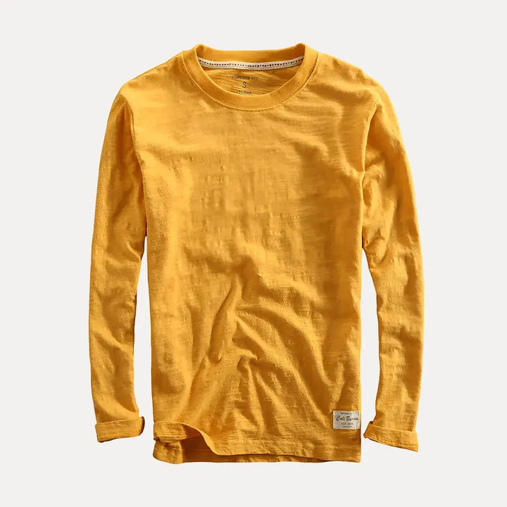 Men's Long Sleeve Knit T-Shirt | Crew Neck Slim Fit Base Layer Top