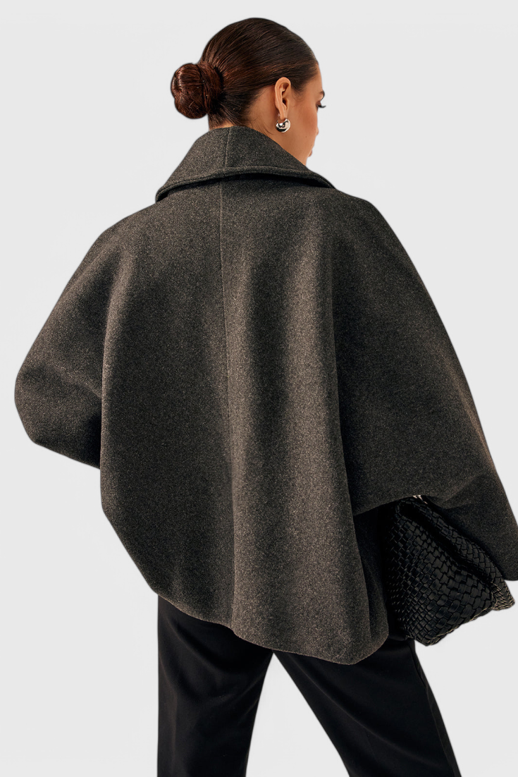 Women's Wool Pea Coat Oversized Double Breasted Jacket