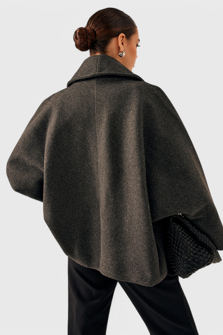 Women's Wool Pea Coat Oversized Double Breasted Jacket