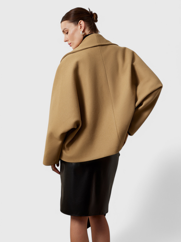 Women's Wool Pea Coat Oversized Double Breasted Jacket