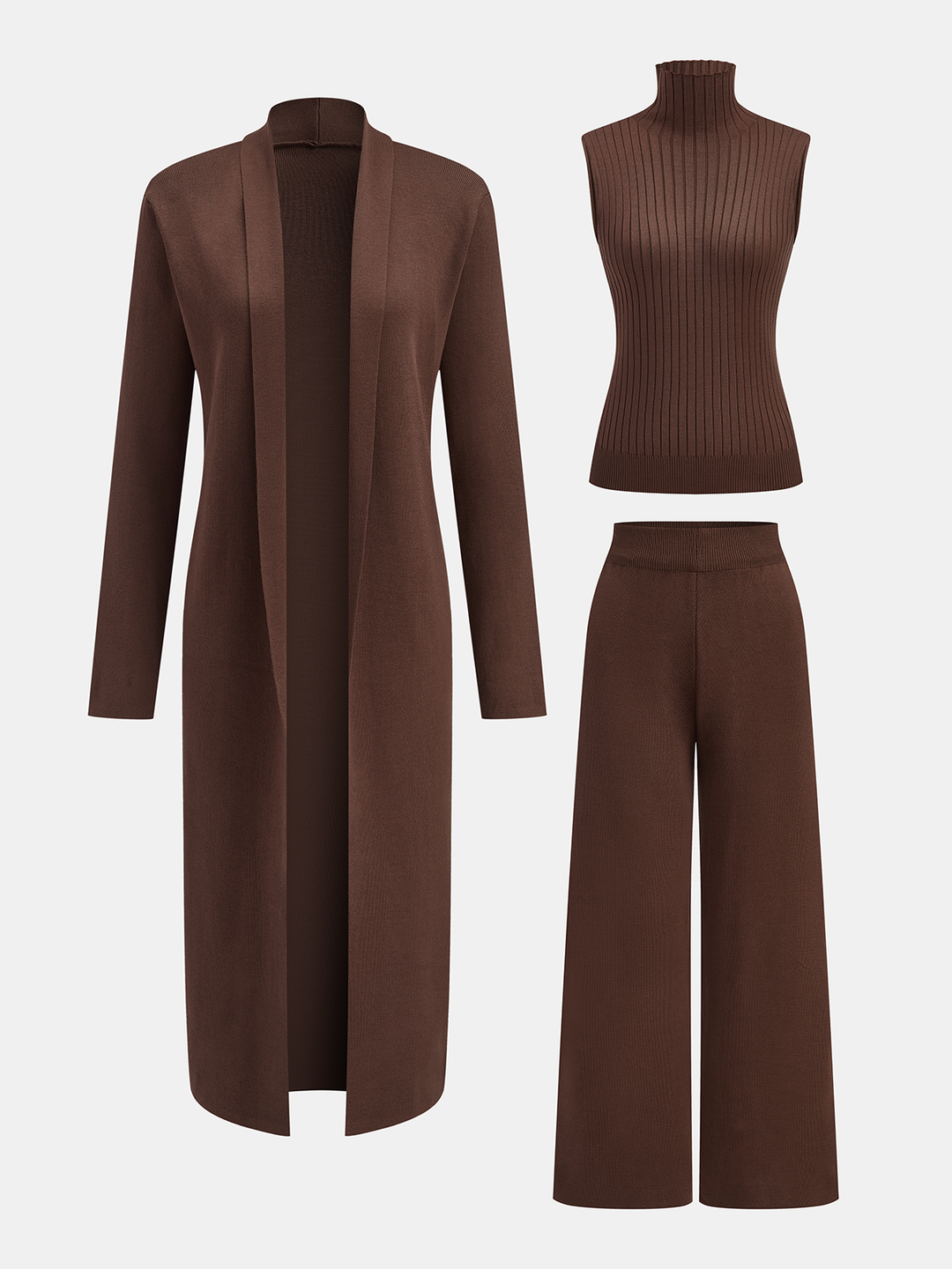 Women's Wool-Knit Three-Piece Lounge Set
