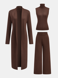Women's Wool-Knit Three-Piece Lounge Set
