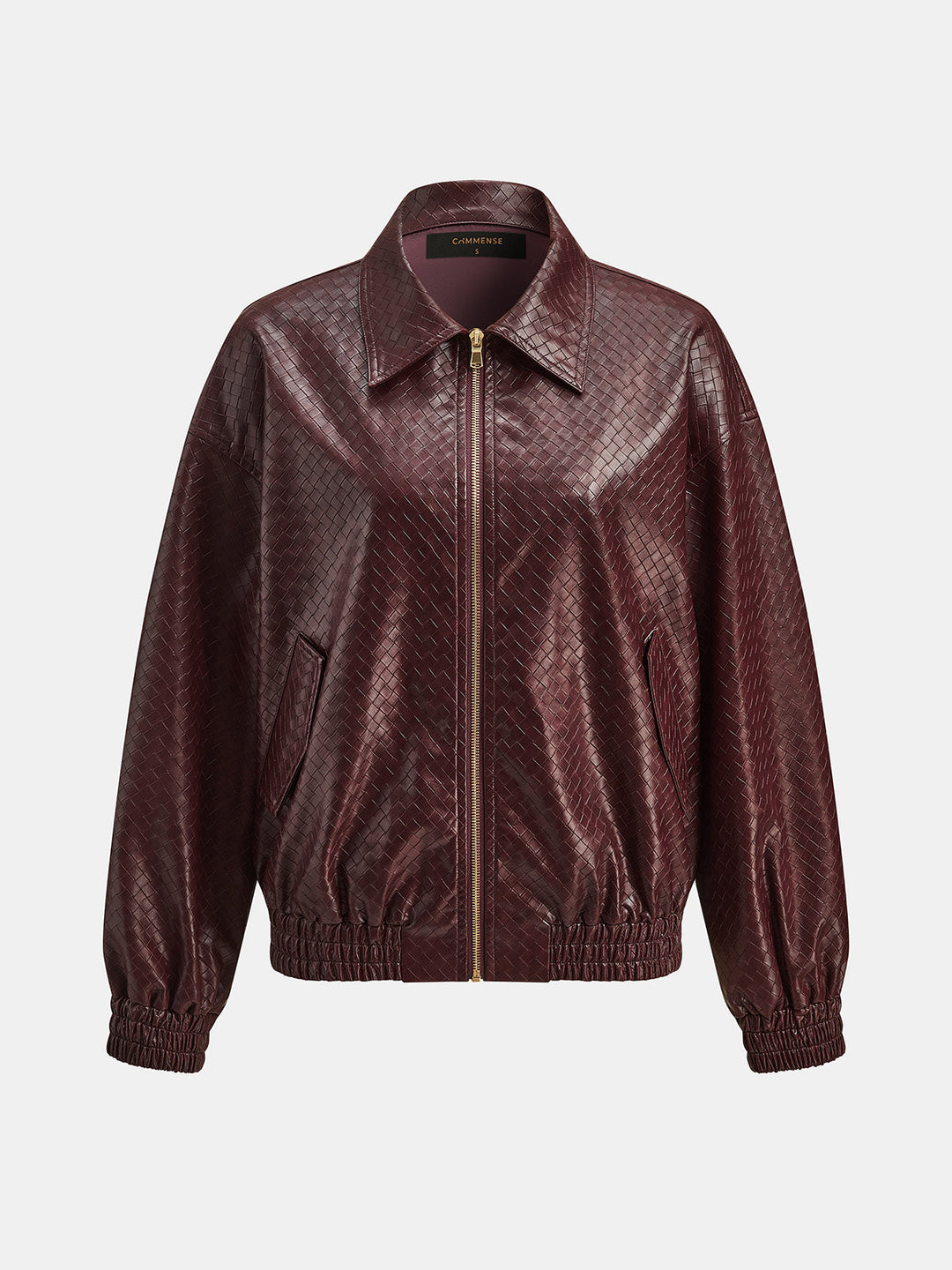 Γυναικείο oversized δερμάτινο μπουφάν bomber με φερμουάρ, casual παλτό