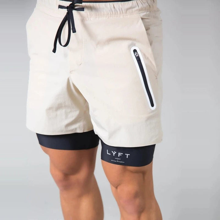 Cotton Summer Men's 2-in-1 Training Shorts