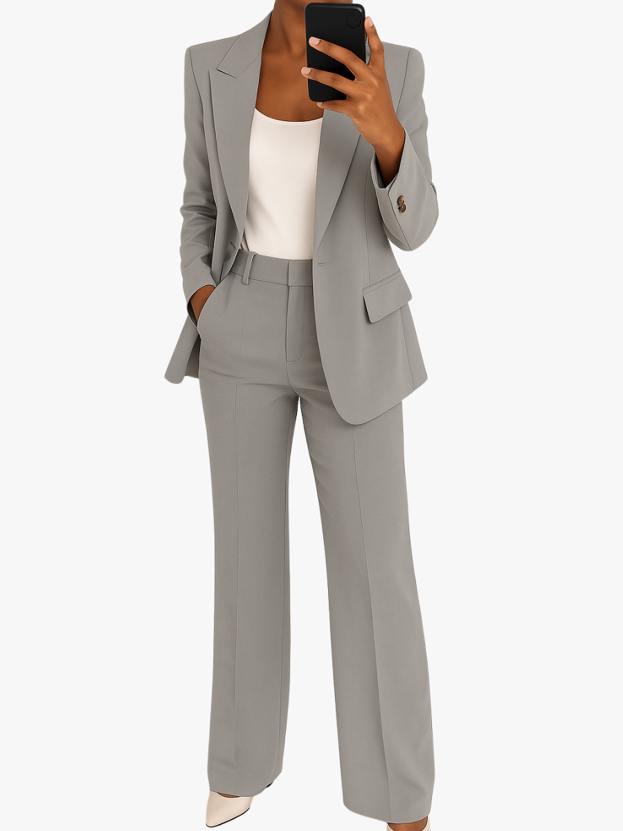Women's Linen Tailored Two-Piece Suit Set