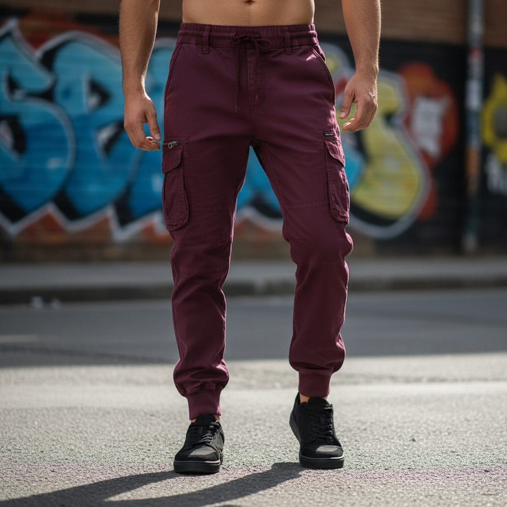 Men’s Linen Cargo Jogger Trousers