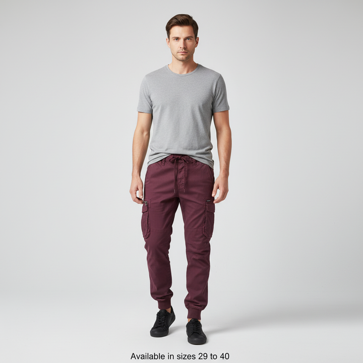Men’s Linen Cargo Jogger Trousers