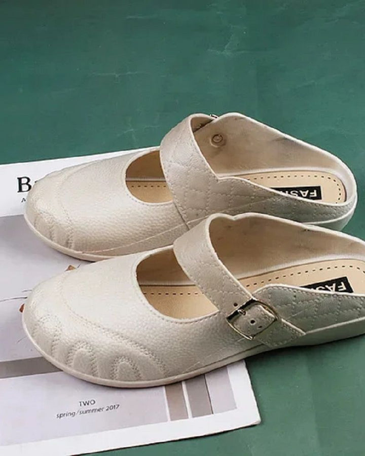 Sabots Mary Jane en cuir pour femmes, mules à enfiler