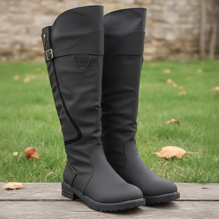 Women's Leather Tall Knee High Riding Boots Equestrian Style