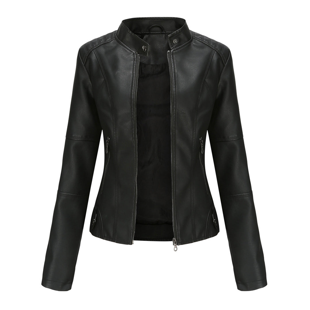 Women's Faux Leather Moto Biker Jacket