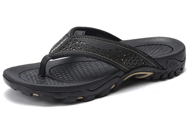 Flip Flops Men's Leather Arch Support Comfort Cushioned Summer Beach Thongs