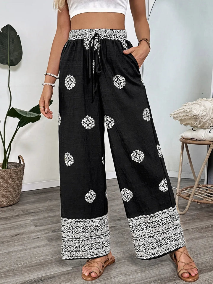 Women's Linen Wide Leg Palazzo Pants