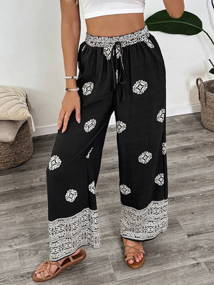 Women's Linen Wide Leg Palazzo Pants