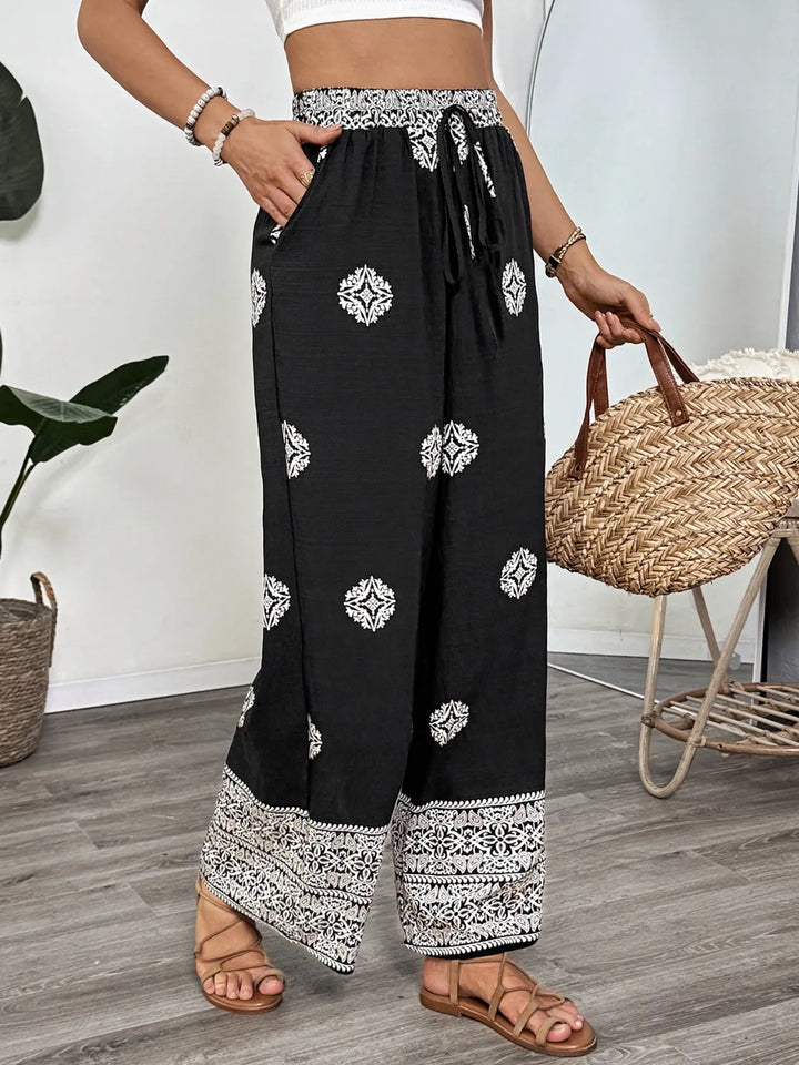 Women's Linen Wide Leg Palazzo Pants