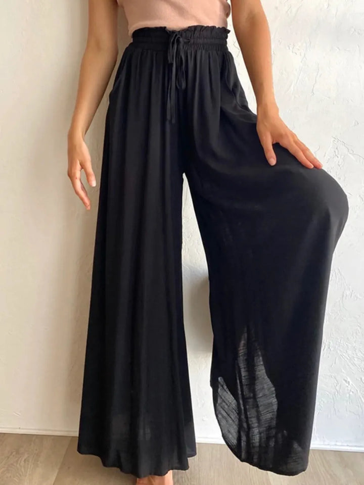Women's Linen Wide Leg Trousers High Waisted Palazzo Pants