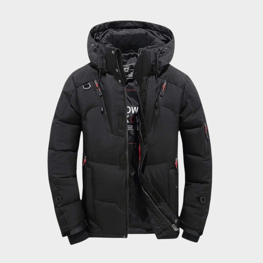 Men’s Fleece-Lined Hooded Nylon Puffer Parka