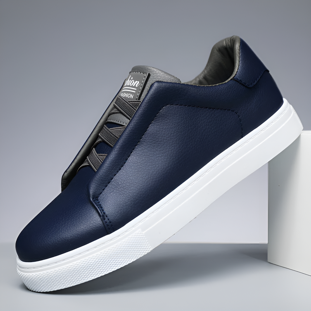 Men’s Leather Sneakers Casual Fashion Trainers Walking Shoes