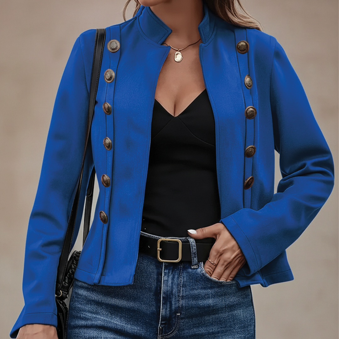 Womens Wool Military Blazer Jacket
