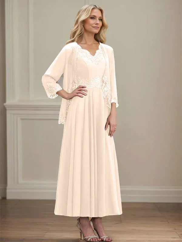 Women's Chiffon Evening Dress with Jacket