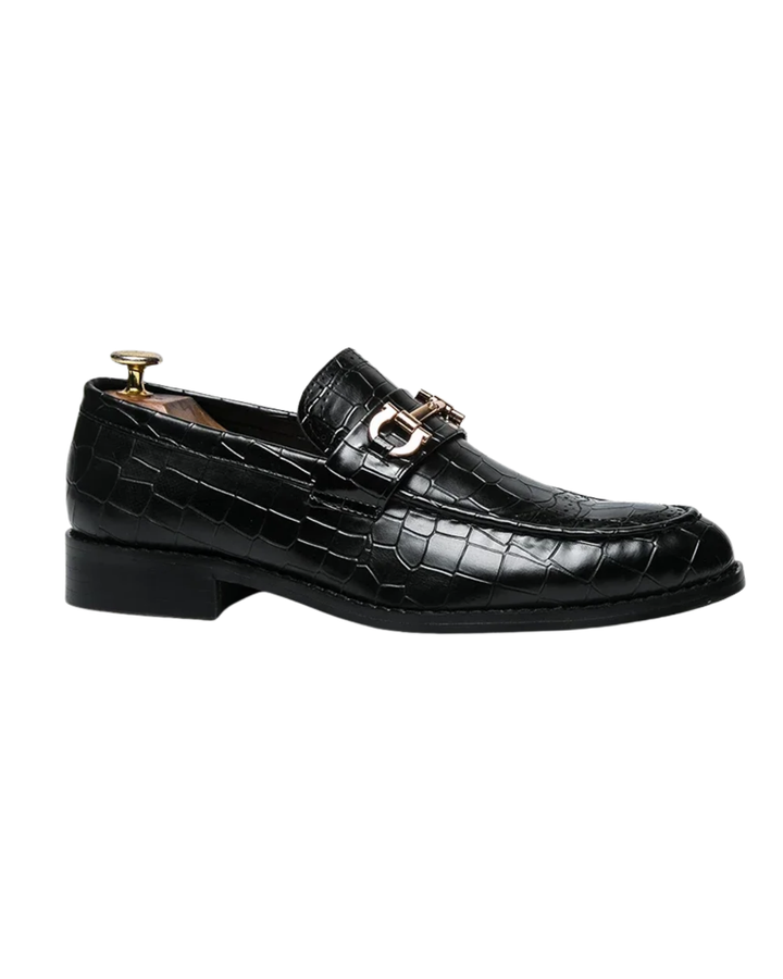 Men's Leather Slip-On Buckle Loafers