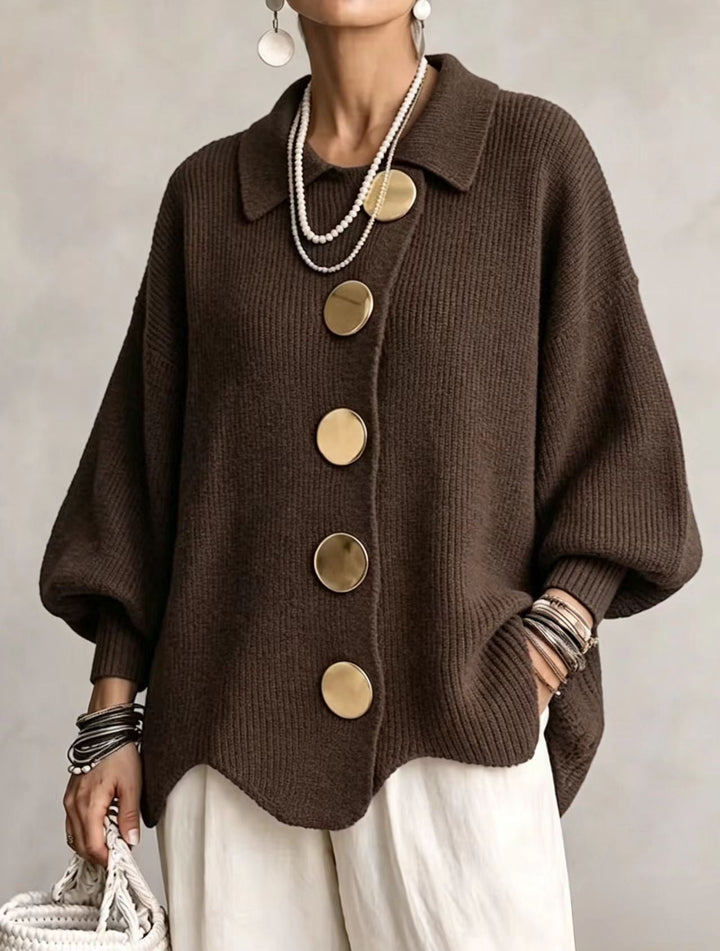 Women's Knit Batwing Sleeve Cardigan Oversized Sweater