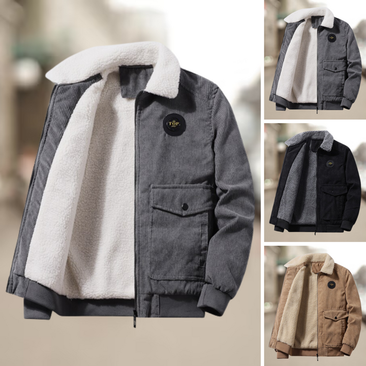 Men’s Corduroy Fleece-Lined Trucker Jacket
